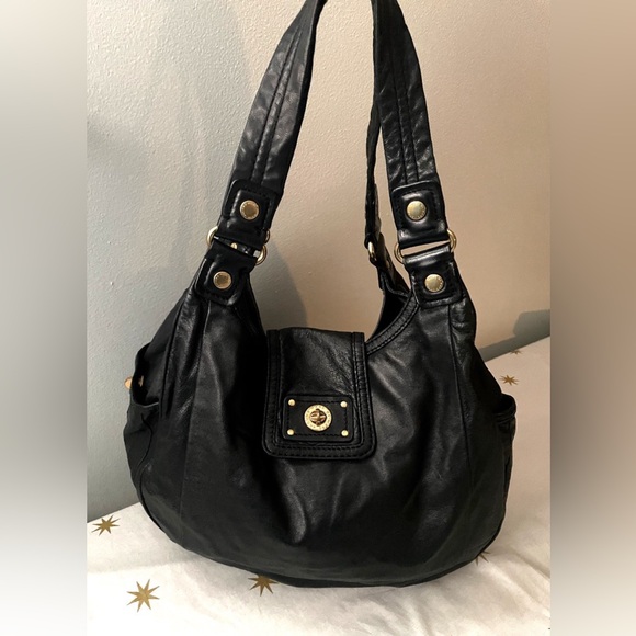 Marc By Marc Jacobs Black Leather Shoulder Bag with Flap Turn lock - Picture 1 of 11